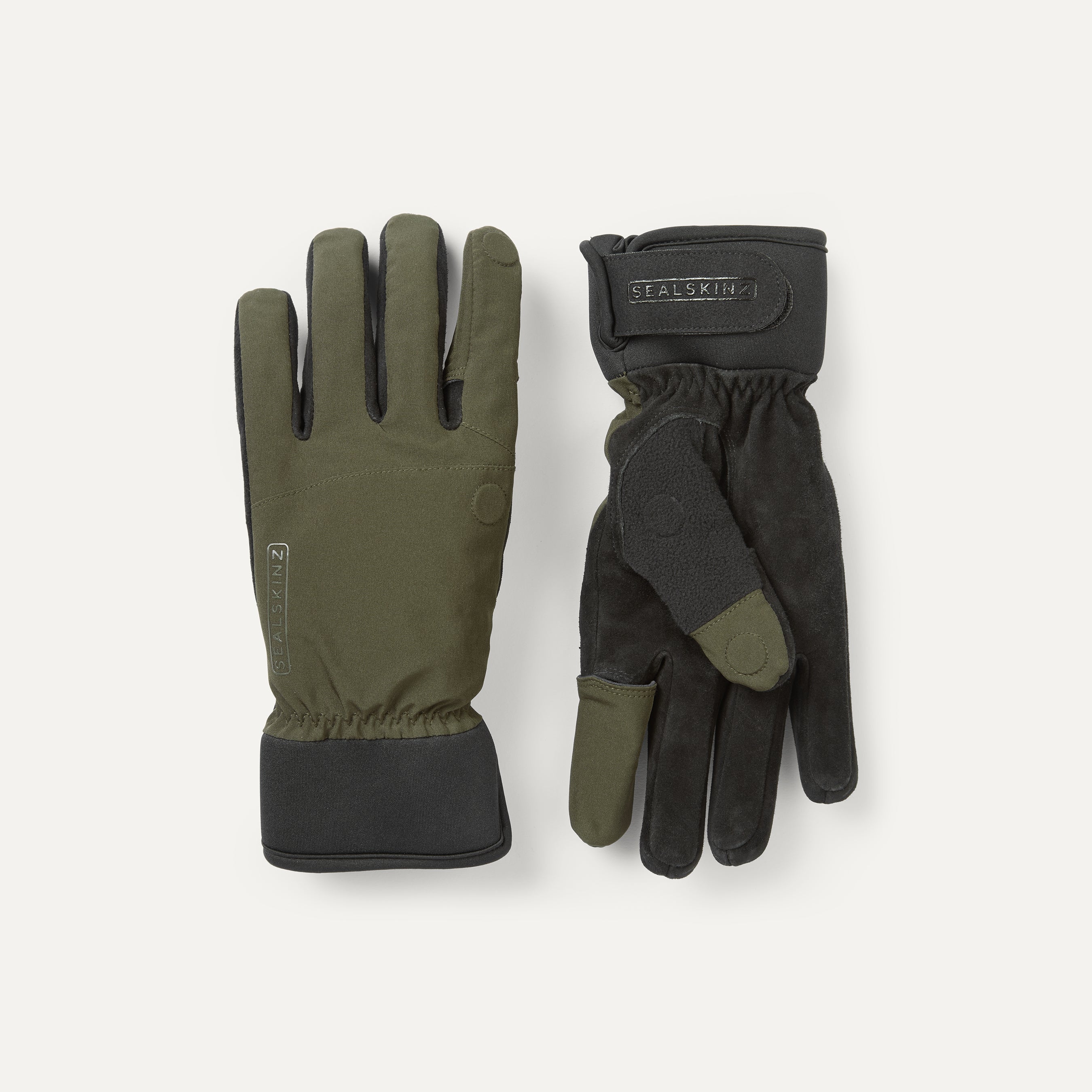 Mens Sealskinz Stanford Waterproof All Weather Sporting Green Gloves