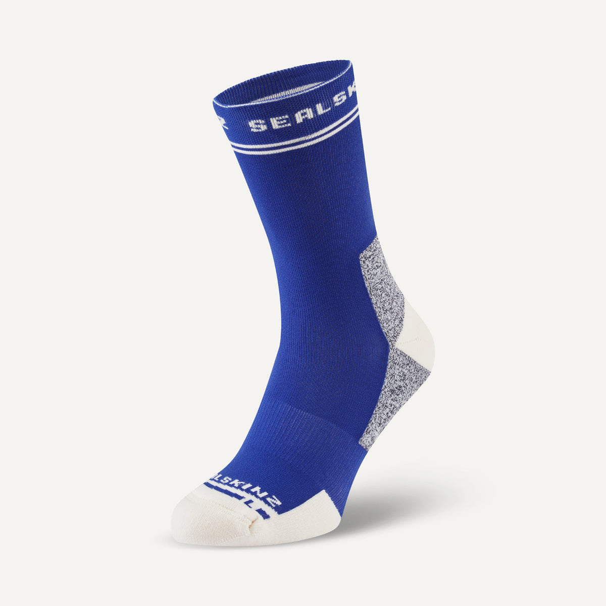 Blue mid length running sock