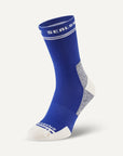 Blue mid length running sock